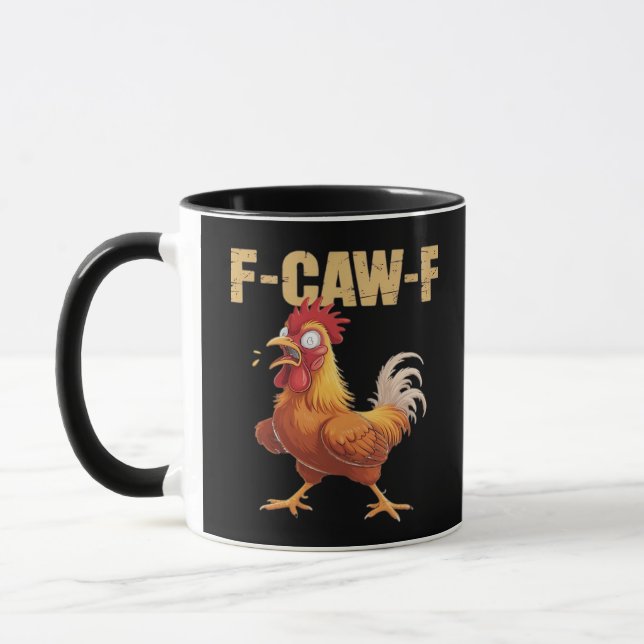 Funny F-Caw-F Crow Humor Gothic Mug (Left)