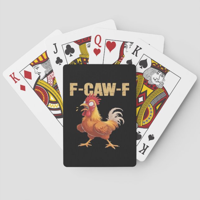 Funny F-Caw-F Crow Humor Gothic Playing Cards (Back)