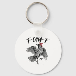 Funny F-caw-f Crow Raven Women Bow Headband Hallow Key Ring