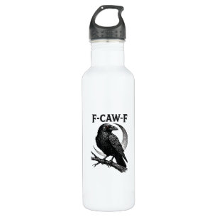 Funny F-Caw-F Crow Retro Graphic 710 Ml Water Bottle