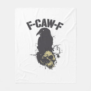 Funny F-Caw-F Crow Vintage Humour Essential Creati Fleece Blanket