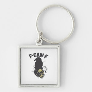 Funny F-Caw-F Crow Vintage Humour Essential Creati Key Ring