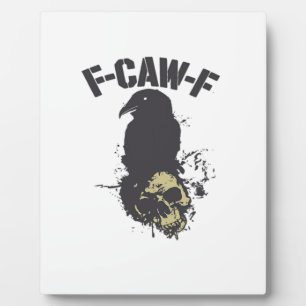 Funny F-Caw-F Crow Vintage Humour Essential Creati Plaque