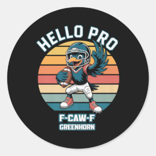 Funny F Caw F Football Crow Premium Classic Round Sticker