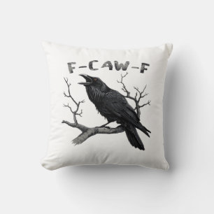 Funny F-Caw-F Gothic Crow Humour Essential Cushion