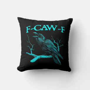 Funny F-Caw-F Humour Crow Gothic Cushion