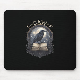 Funny F-Caw-F Raven Bird Saying Graphic Retro Clas Mouse Pad