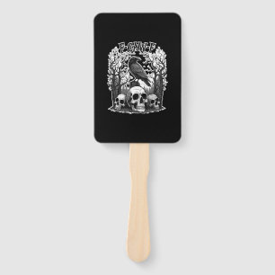Funny F Caw F Raven Halloween Hand Fan