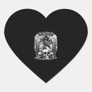 Funny F Caw F Raven Halloween Heart Sticker