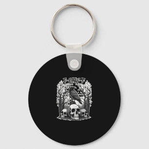 Funny F Caw F Raven Halloween Key Ring