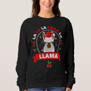 Funny Fa La La Llama Reindeer Santa Belle Christma Sweatshirt
