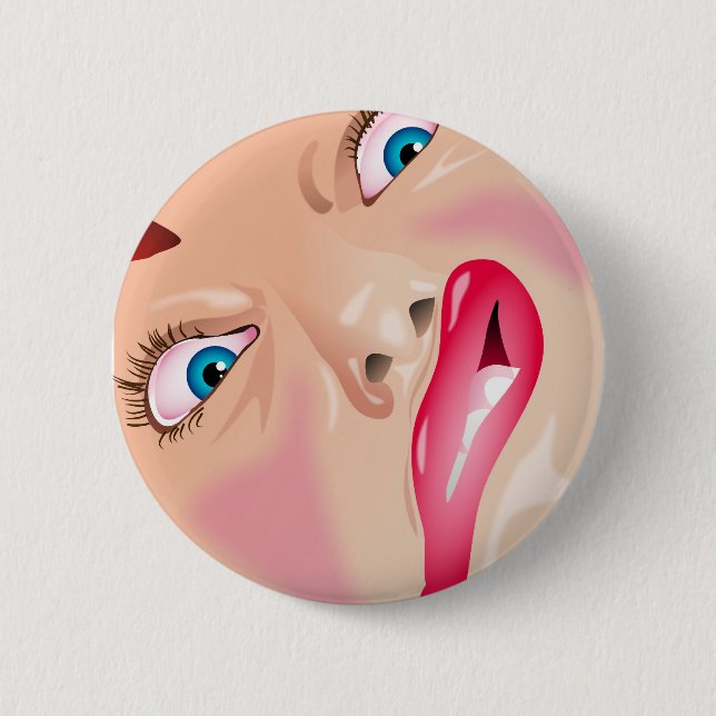 Funny Face 6 Cm Round Badge (Front)