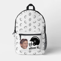 Funny face |Back to School Photo Footbal Backpack