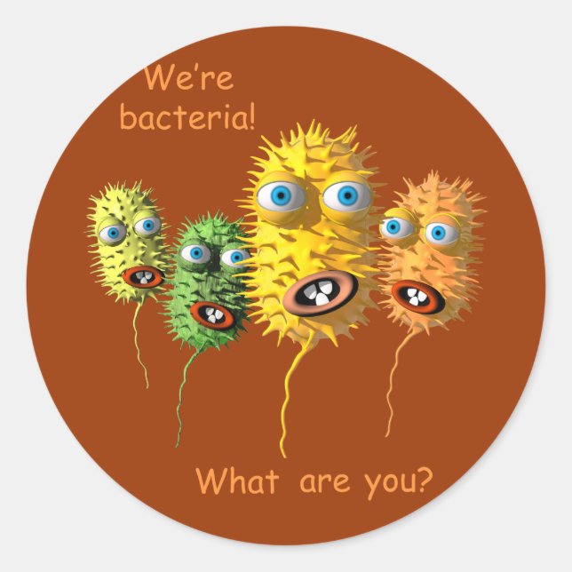 Funny Face Bacteria sticker (Front)