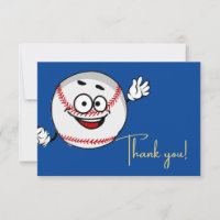Funny face baseball blue and white