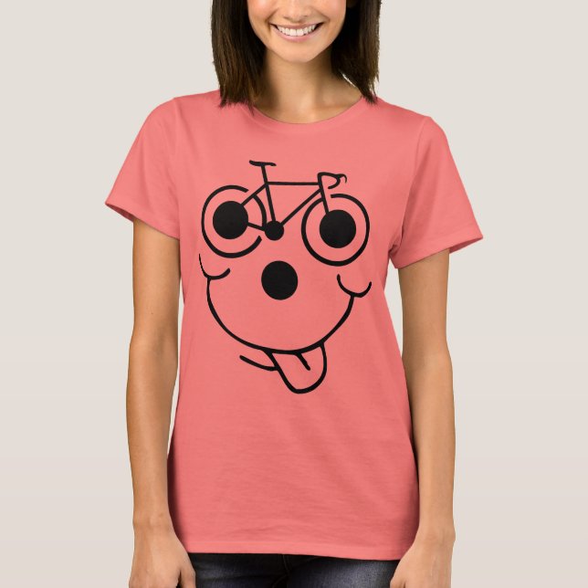 Funny Face Bicycle T-Shirt (Front)