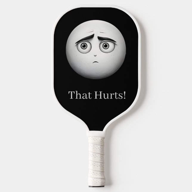 Funny Face Black and White Pickleball Paddle (Front)