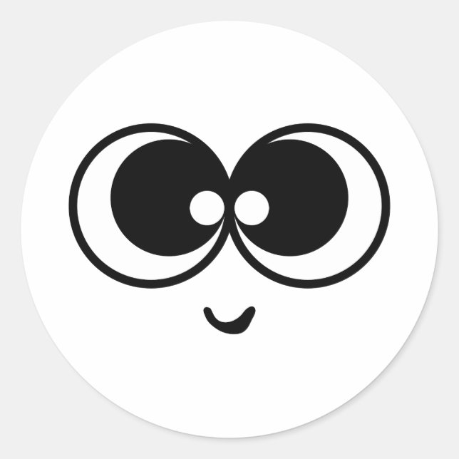 Funny Face Classic Round Sticker (Front)