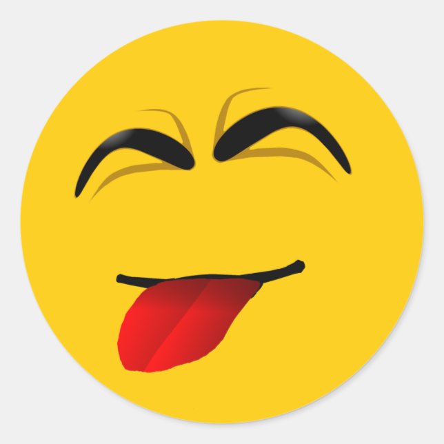 FUNNY FACE CLASSIC ROUND STICKER (Front)