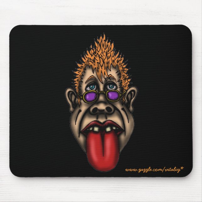 Funny face cool urban graphic mousepad design (Front)