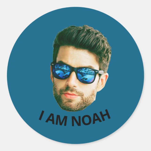 Funny Face Cture Birthday Party Matching  Classic Round Sticker (Front)