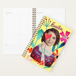 Funny Face   Flowers and Hearts Beautiful Girl Planner
