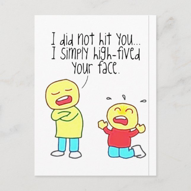 Funny Face High Five Postcard (Front)