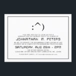 Funny Face Minimal Computer Science Grad Invite<br><div class="desc">A clean and minimalist computer programming professional party or event invitation which can be adjustable to either a retirement or graduation card.  You can be creative and add a photo to the reverse side with a black-and-white filter using the customisation function.  Enjoy creating and making it your own.</div>