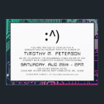 Funny Face Minimal Computer Science Grad Invite<br><div class="desc">A clean and minimalist computer programming professional party or event invitation which can be adjustable to either a retirement or graduation card.  You can be creative and add a photo to the reverse side with a black-and-white filter using the customisation function.  Enjoy creating and making it your own.</div>