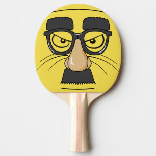 Funny Face Moustached Mask Cat Ping Pong Paddle