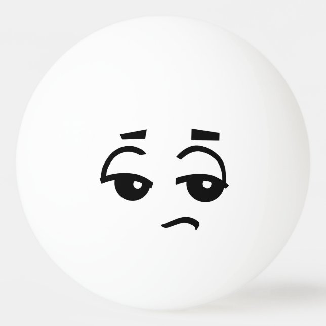 FUNNY FACE ONE STAR WHITE PING PONG BALL (Front)