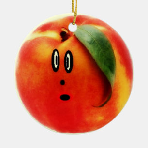 Funny Face Peach Ceramic Tree Decoration
