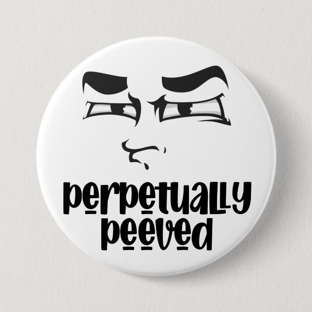Funny Face Peeved Button (Front)