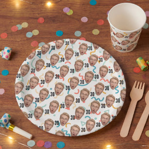Funny Face Personalized Photo Party Paper Plate