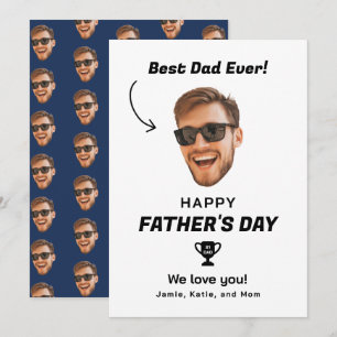 Funny Face Photo Happy Father's Day Card