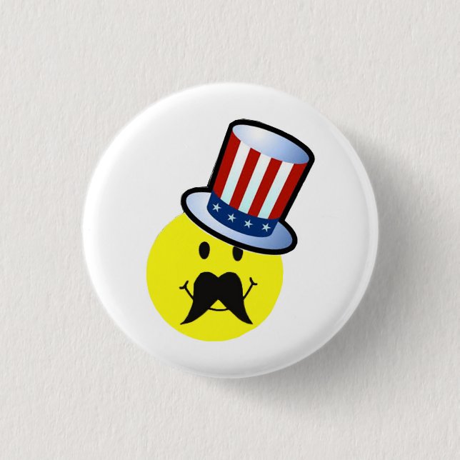 Funny Face Pin / Funny Moustache Pin (Front)