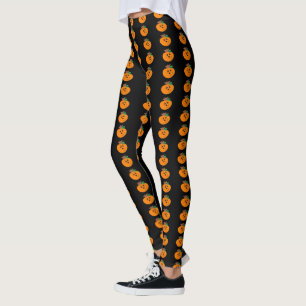 Funny Face Pumpkin Leggings