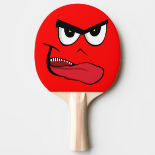 Funny Face Red Triple Nanner Table Tennis Ping Pong Paddle