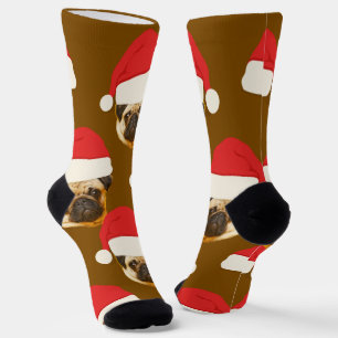 Funny Face Santa Claus's Hat and Your PETS Face Socks