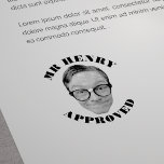Funny Face Teacher Approved Rubber Stamp<br><div class="desc">Make grading fun! Create a custom self-inking stamp featuring YOUR face and the word "APPROVED." Perfect for teachers who want to add a quirky, personalised touch to student work. Upload your head shot (transparent PNG recommended for best results). This hilarious stamp is a great gift for teachers and a fun...</div>