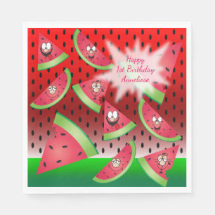Funny Face Watermelon Design Napkin