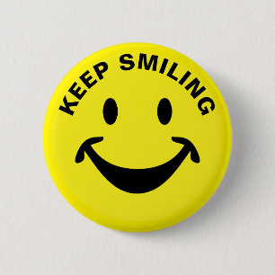 Funny face + your backg. & ideas 6 cm round badge