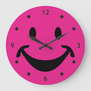 Funny face + your backg. & ideas large clock