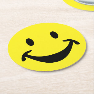 Funny face + your backg. & ideas round paper coaster
