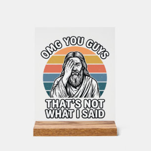 Funny Facepalm Retro Quote Vintage Engraving Shirt Acrylic Sign