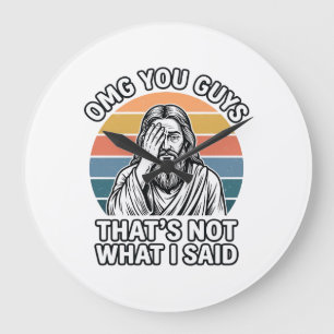 Funny Facepalm Retro Quote Vintage Engraving Shirt Large Clock
