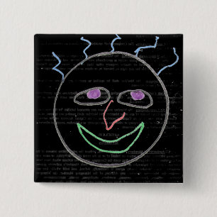 Funny Faces 15 Cm Square Badge