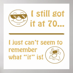 Funny Faces 70th Birthday Gag Gifts Poster