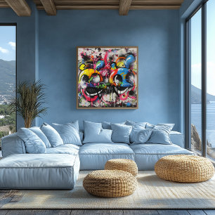 Funny faces: Colorful urban art Poster