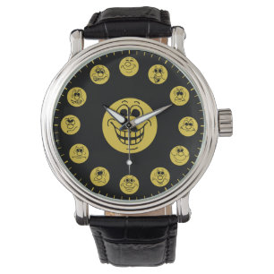 Funny Faces & Expressions in Gold Emoji's Watch